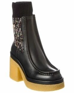 Chloé Jamie Sock Leather Bootie Women Boots