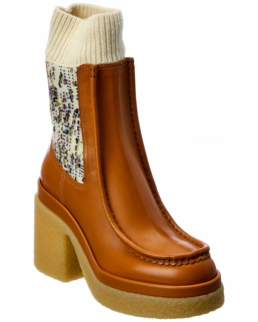 Chloé Jamie Sock Leather Bootie Women Boots