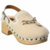 Chloé Chloe Ninna Shearling & Leather Clog Women Slides & Mules