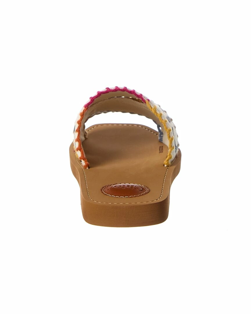 Chloé Woody Logo Canvas Slide Women Flat Sandals - Image 3
