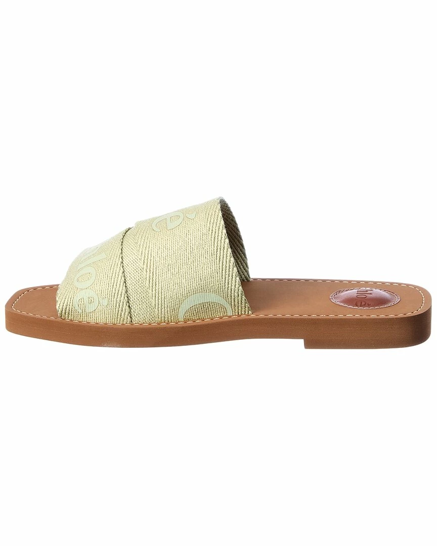 Chloé Chloe Woody Logo Canvas Slide Women Flat Sandals - Image 2
