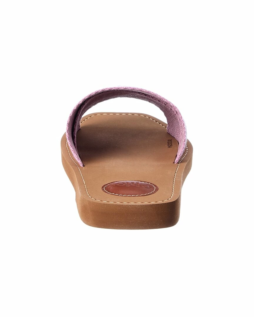 Chloé Woody Logo Canvas Slide Women Flat Sandals - Image 3