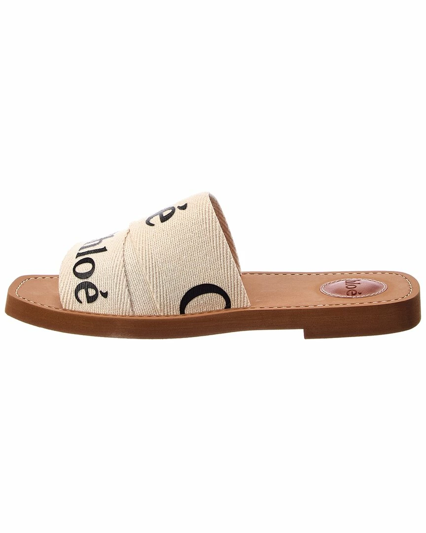 Chloé Woody Logo Canvas Slide Women Flats - Image 2