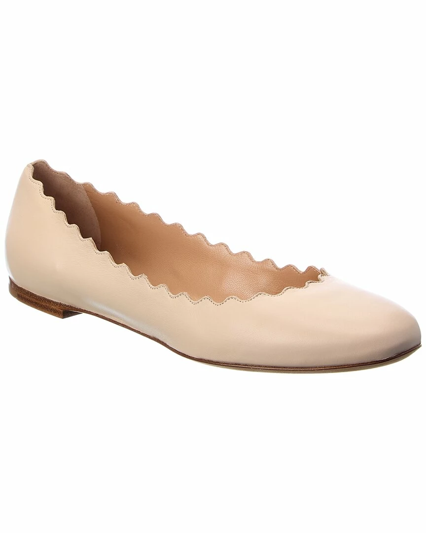 Chloé Lauren Scalloped Leather Ballerina Flat Women Flats