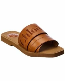 Chloé Woody Leather Slide Women Flat Sandals