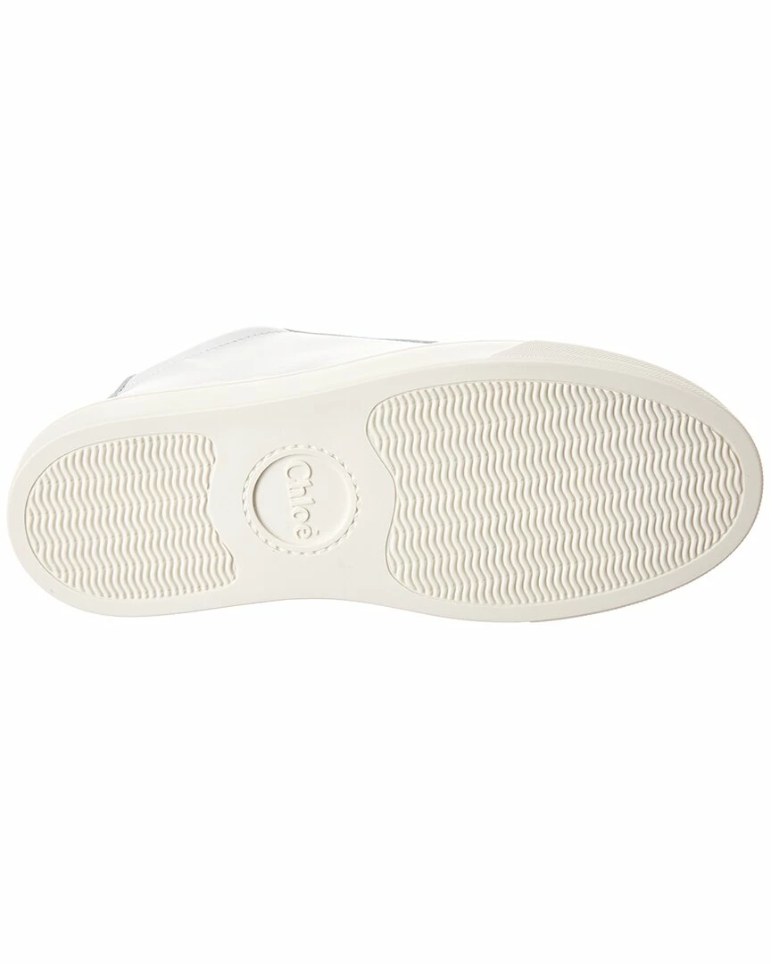Chloé Lauren Scalloped Leather Sneaker Women Fashion Sneakers White - Image 4