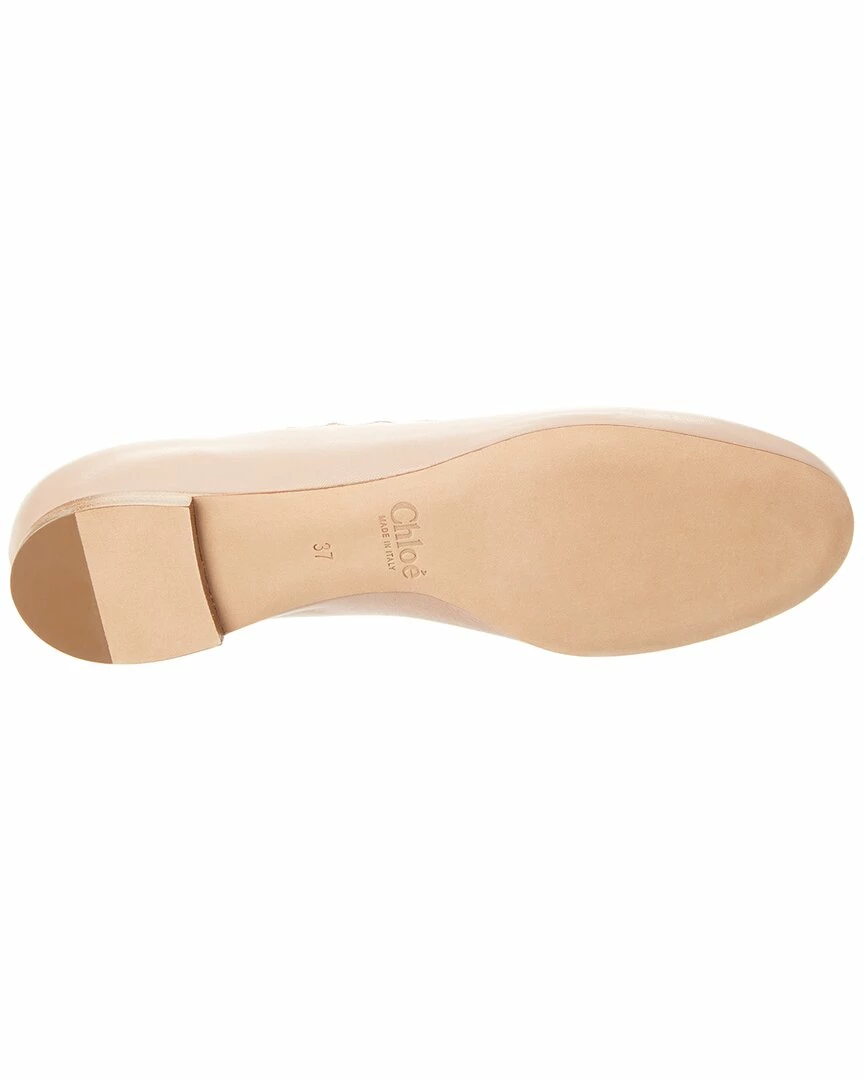 Chloé Lauren Scalloped Leather Ballerina Flat Women Flats Pink - Image 4
