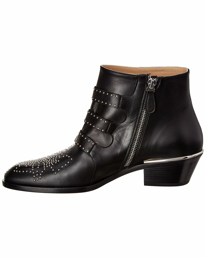 Chloé Susanna Studded Leather Bootie Women Booties Black - Image 2
