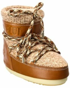 Chloé X Moon Boot Knit & Leather Snow Boot Women Boots