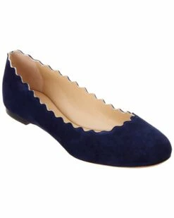 Chloé Lauren Scalloped Suede Ballerina Flat Women Flats