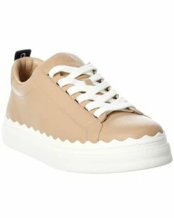 Chloé Lauren Scalloped Leather Sneaker Women Fashion Sneakers