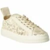Chloé Lauren Lace & Leather Sneaker Women Fashion Sneakers Beige