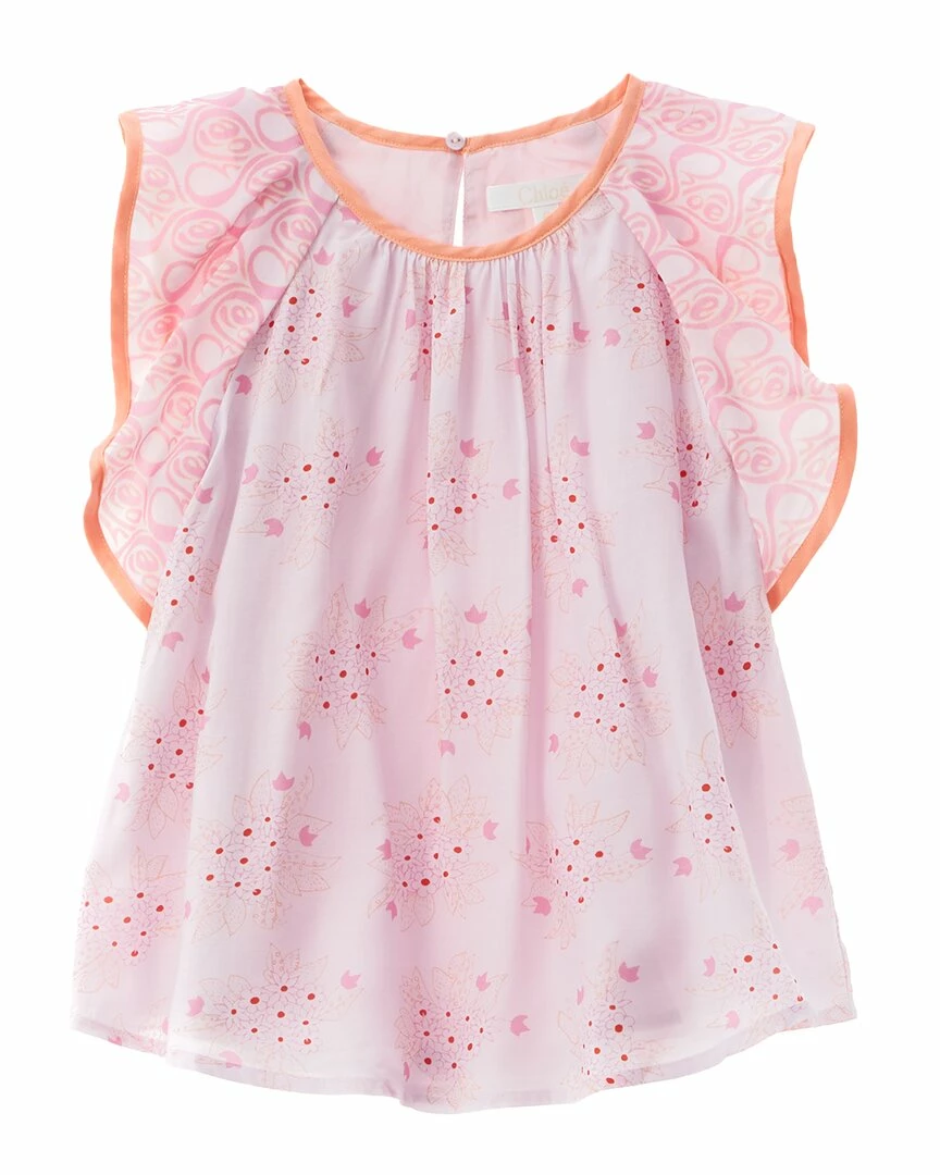 Chloé Silk-Blend Top Kids Tops