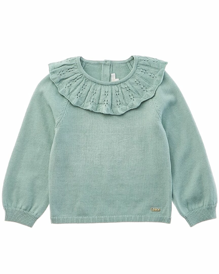 Chloé Pointelle Wool-Blend Sweater Kids Tops