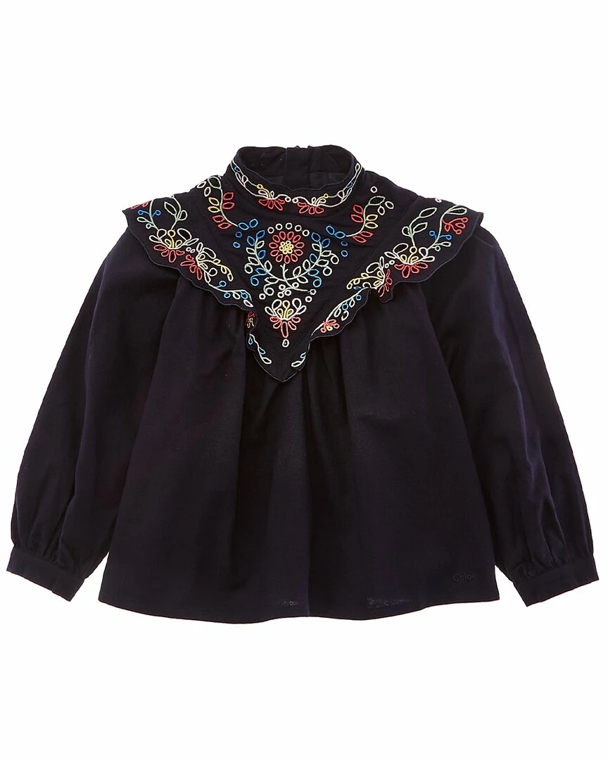Chloé Embroidered Top Kids Tops
